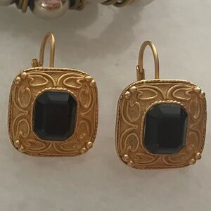Vintage gold and black earrings